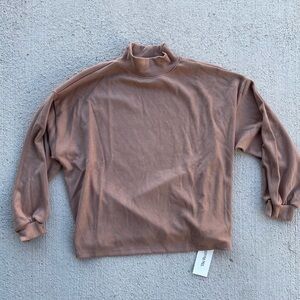 Rachel Pally Modal Mock Neck Top Medium Taupe Luxe Minimalist